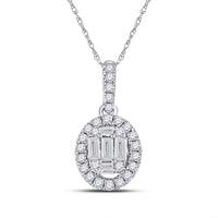 Load image into Gallery viewer, 1/3CT-DIA ANA M DIANA OVAL PENDANT
