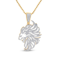 Load image into Gallery viewer, 3/4CT-DIA LION MENS CHARM

