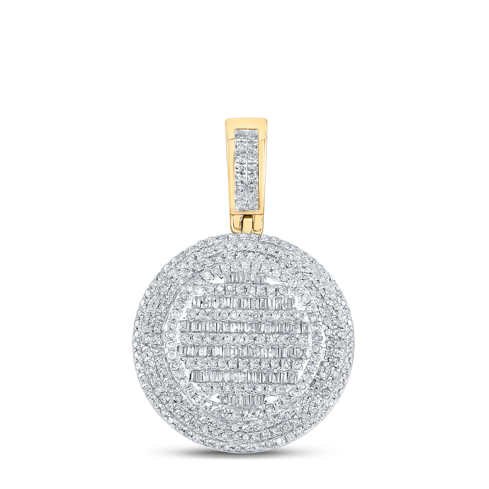 1 1/3CT-DIA P1P2 MICRO-PAVE ? ROUND MEDALLION ? MENS CHARM
