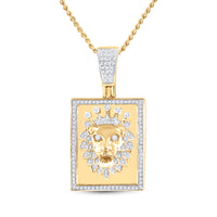 Load image into Gallery viewer, 1/2CT-DIA P1P2 MICRO-PAVE LION  MENS CHARM
