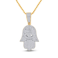 Load image into Gallery viewer, 1/2CT-DIA P1P2 HAMSA MICRO-PAVE CHARM
