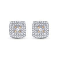 Load image into Gallery viewer, 1/4CT-DIA CN MICRO-PAVE CUSHION EARRING
