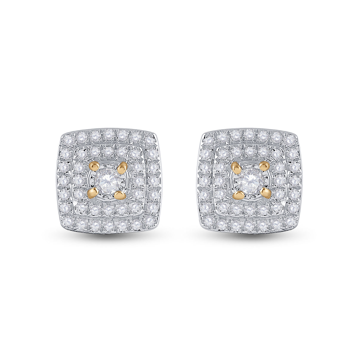 1/4CT-DIA CN MICRO-PAVE CUSHION EARRING