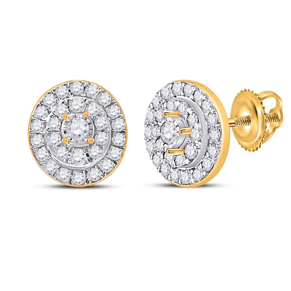 1/3CT-DIA CN MICRO-PAVE ROUND EARRING