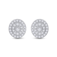 Load image into Gallery viewer, 1/3CT-DIA CN MICRO-PAVE ROUND EARRING
