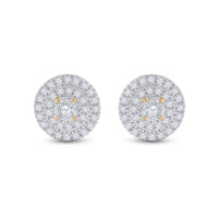 Load image into Gallery viewer, 1/4CT-DIA CN MICRO-PAVE ROUND EARRING
