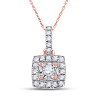 Load image into Gallery viewer, 1/6CT-DIA CN MICRO-PAVE FASHION SQUARE PENDANT
