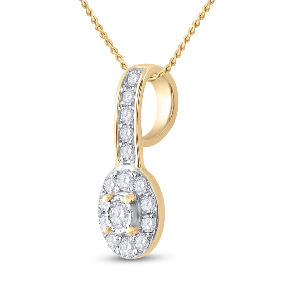 1/4CT-DIA CN MICRO-PAVE FASHION ROUND PENDANT