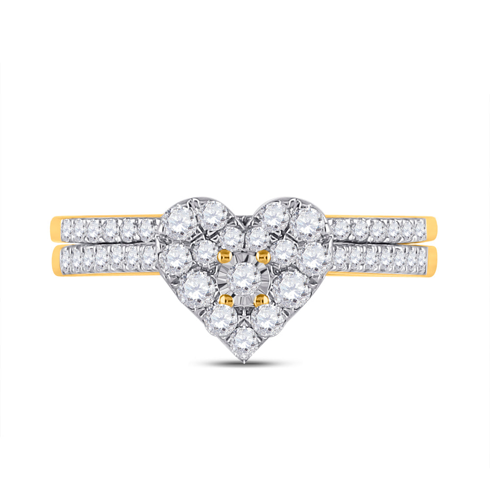 1/2CT-DIA CN HEART BRIDAL SET
