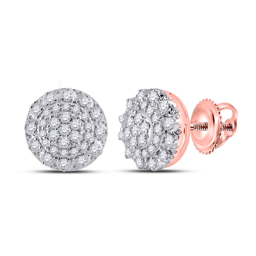 1/2CTW-DIA CN STUDS FLORAL ROUND EARRING