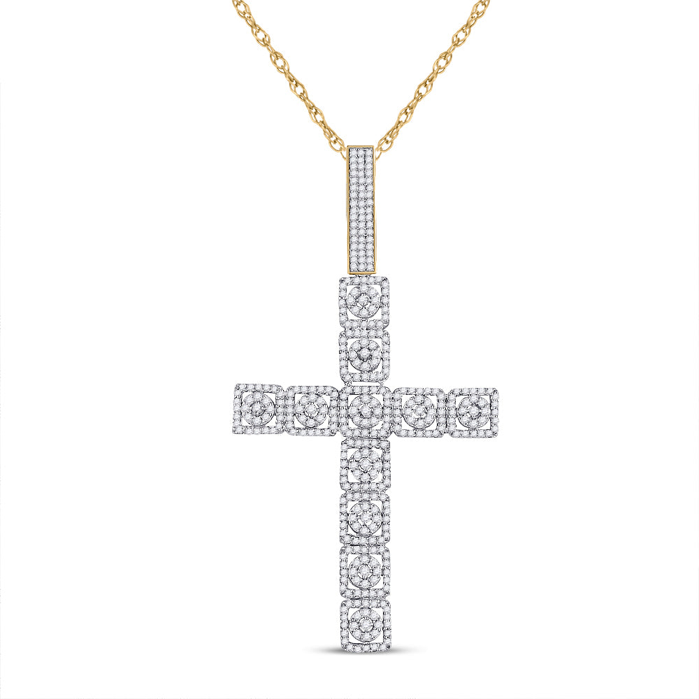 1 1/5CTW-DIA CN CROSS PENDANT