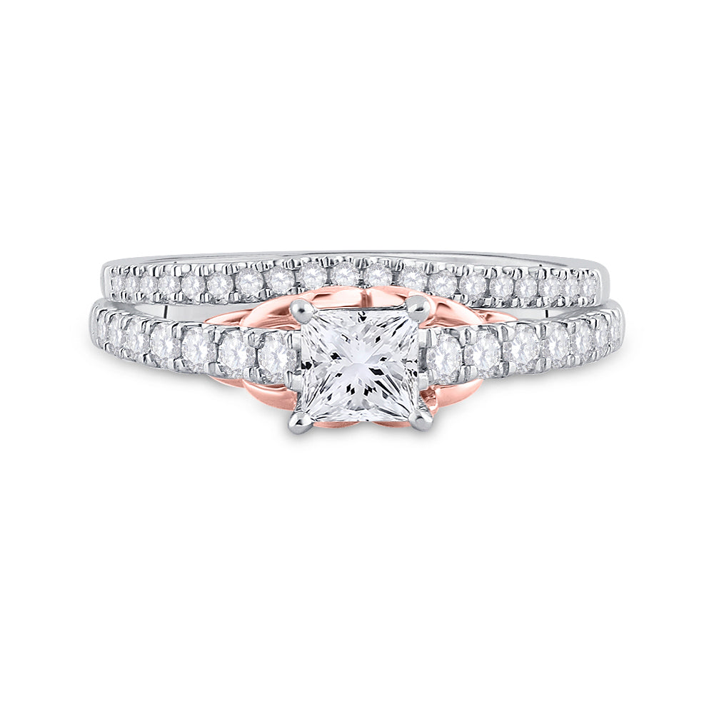 1 CT-DIA ANA M 1/2CT-CPR BELLISSIMO NO HALO BRIDAL SET