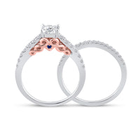 Load image into Gallery viewer, 1 CT-DIA ANA M 1/2CT-CPR BELLISSIMO NO HALO BRIDAL SET

