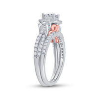 Load image into Gallery viewer, 1 1/2CT-DIA ANA M 1/2CT-CPR 2*1/5CT-SRD BELLISIMO BRIDAL SET
