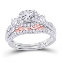 Load image into Gallery viewer, 1 1/2CT-DIA ANA M 1/2CT-CPR 2*1/5CT-SRD BELLISIMO BRIDAL SET
