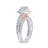 Load image into Gallery viewer, 1 CT-DIA ANA M 3/8CT-CRD BELLISIMO BRIDAL SET CERTIFIED
