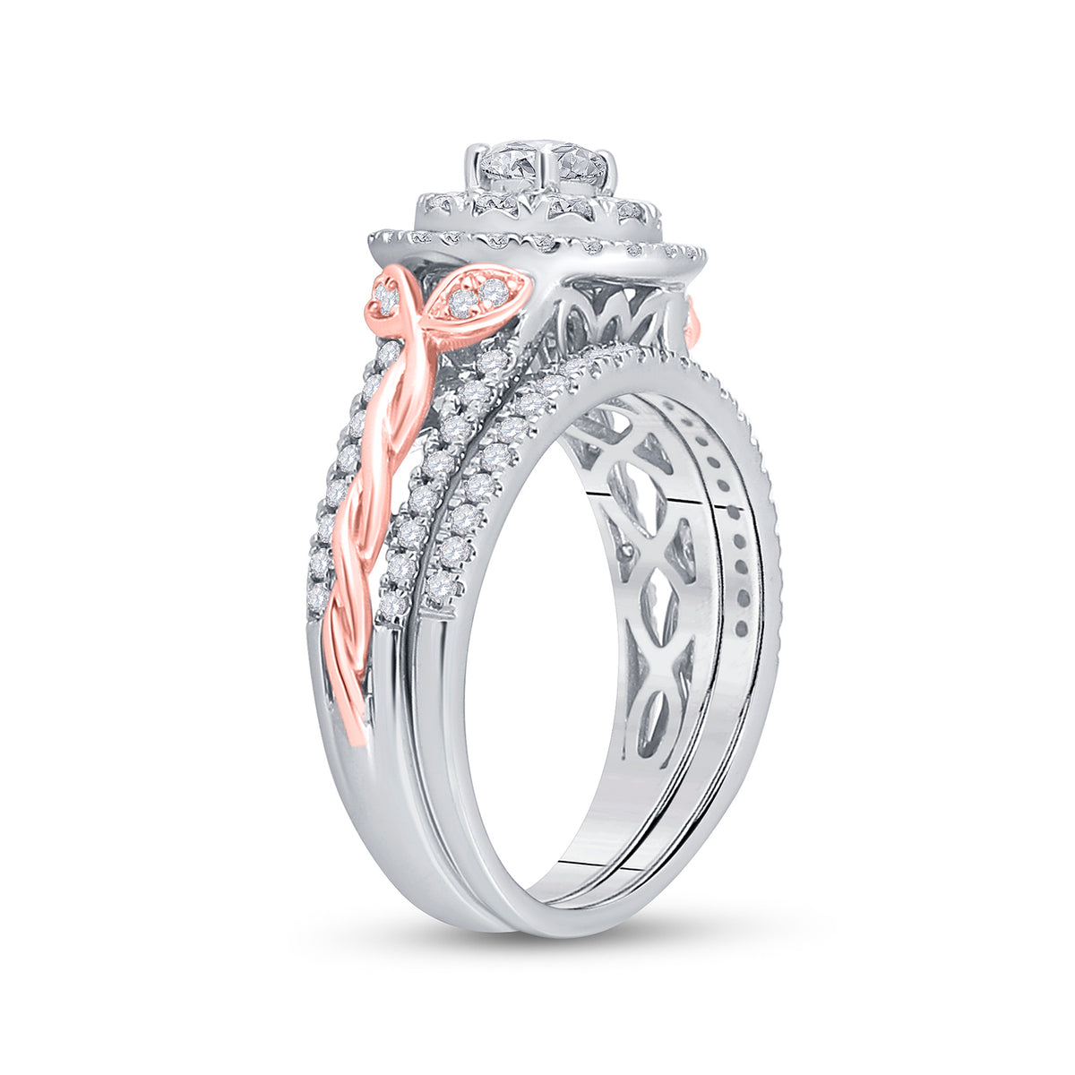 1 CT-DIA ANA M 1/3CT-CRD BRIDAL SET