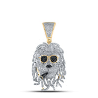 Load image into Gallery viewer, 2 CT-DIA SMOKE LION MENS CHARM
