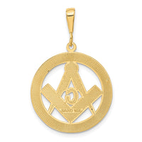 Load image into Gallery viewer, 14k Polished &amp; Textured Large Masonic Symbol Pendant
