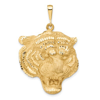 Load image into Gallery viewer, 14k Diamond-cut Tigers Head Pendant
