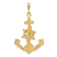 Load image into Gallery viewer, 14k Large Anchor w/ Moveable Wheel Charm
