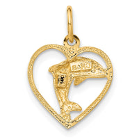 Load image into Gallery viewer, 14k Dolphin in Heart Charm
