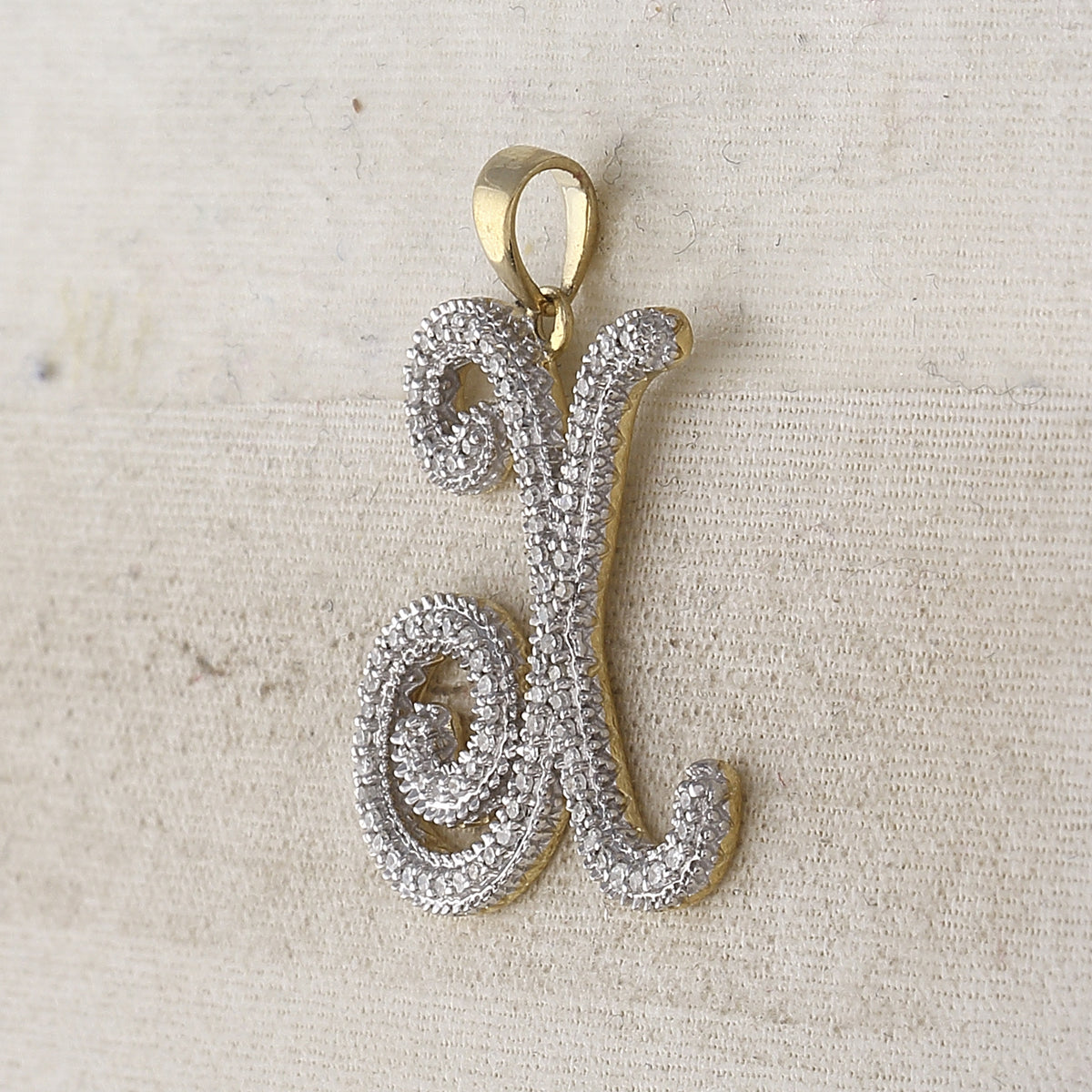 1/4CT-DIA P3 GIFT INITIAL "X" PENDENT