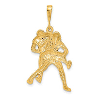 Load image into Gallery viewer, 14K Satin and Diamond-cut Wrestlers Charm
