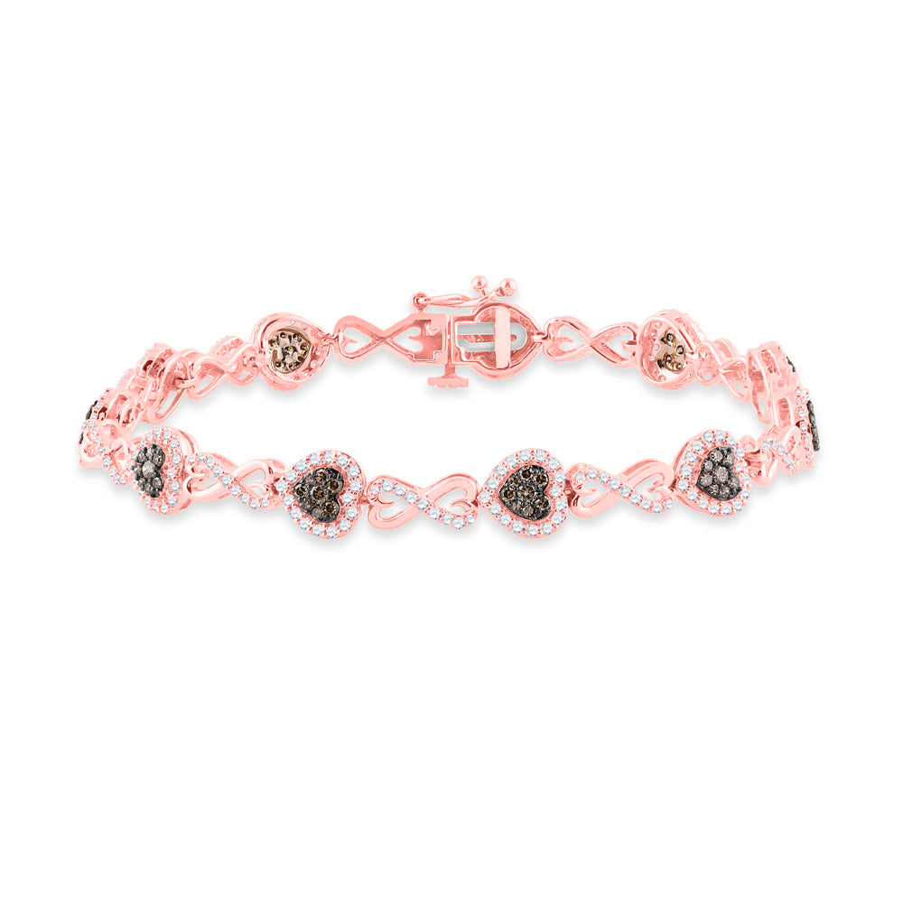 2 CT-DIA CN NATURAL BROWN FASHION BRACELET(7 INCH)