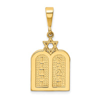 Load image into Gallery viewer, 14K Polished 10 Commandment Tablets w/Star Of David Charm
