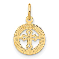 Load image into Gallery viewer, 14K Eternal Life Cross in Circle Charm
