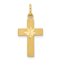Load image into Gallery viewer, 14k Small Diamond-cut Cross Pendant
