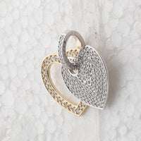 Load image into Gallery viewer, 14kt Two-tone Gold Womens Round Diamond Heart Pendant 7/8 Cttw

