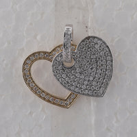 Load image into Gallery viewer, 14kt Two-tone Gold Womens Round Diamond Heart Pendant 7/8 Cttw
