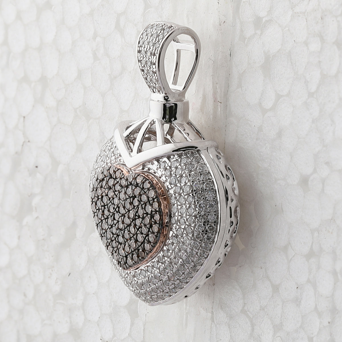 1 1/5CT-DIA NATURAL BROWN HEART PENDANT