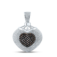 Load image into Gallery viewer, 1 1/5CT-DIA NATURAL BROWN HEART PENDANT
