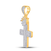 Load image into Gallery viewer, 2 CTW-DIA P1P2 CROSS PENDANT
