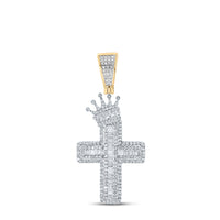 Load image into Gallery viewer, 2 CTW-DIA P1P2 CROSS PENDANT
