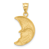 Load image into Gallery viewer, 14k Satin Diamond-cut Moon Charm
