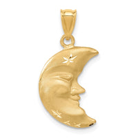 Load image into Gallery viewer, 14k Satin Diamond-cut Moon Charm
