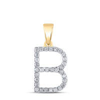 Load image into Gallery viewer, 1/4CT-DIA CN LADIES INITIAL &quot;B&quot; PENDANT
