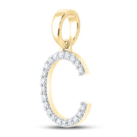 Load image into Gallery viewer, 1/5CT-DIA CN LADIES INITIAL &quot;C&quot; PENDANT
