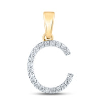 Load image into Gallery viewer, 1/5CT-DIA CN LADIES INITIAL &quot;C&quot; PENDANT
