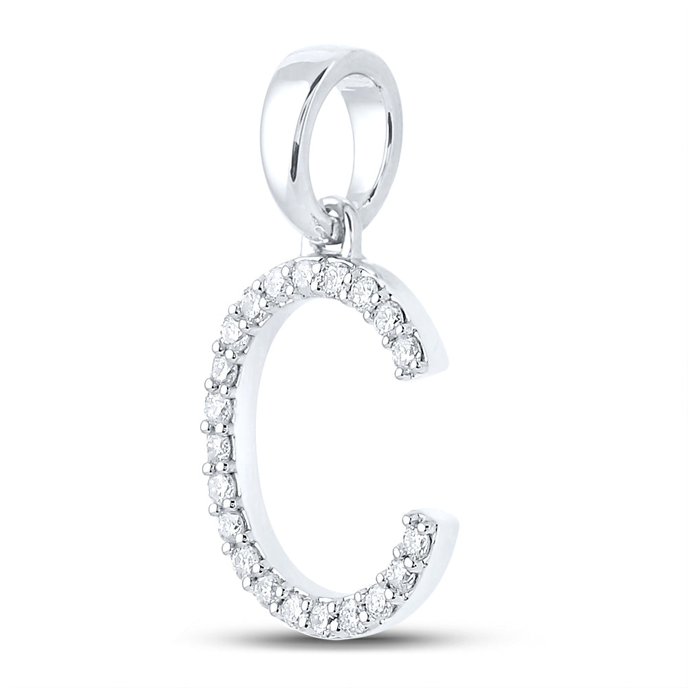 1/5CT-DIA CN LADIES INITIAL "C" PENDANT