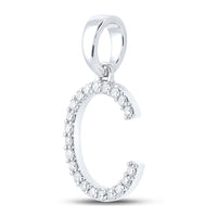 Load image into Gallery viewer, 1/5CT-DIA CN LADIES INITIAL &quot;C&quot; PENDANT
