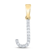 Load image into Gallery viewer, 1/10CT-DIA CN LADIES INITIAL &quot;J&quot; PENDANT
