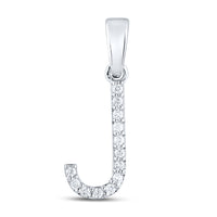Load image into Gallery viewer, 1/10CT-DIA CN LADIES INITIAL &quot;J&quot; PENDANT
