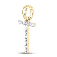 Load image into Gallery viewer, 1/8CT-DIA CN LADIES INITIAL &quot;T&quot; PENDANT
