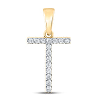 Load image into Gallery viewer, 1/8CT-DIA CN LADIES INITIAL &quot;T&quot; PENDANT
