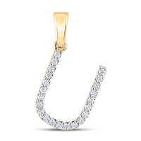 Load image into Gallery viewer, 1/6CT-DIA CN LADIES INITIAL &quot;U&quot; PENDANT
